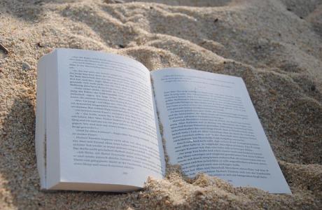 Book in sand
