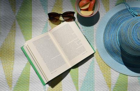 Book on summer towel